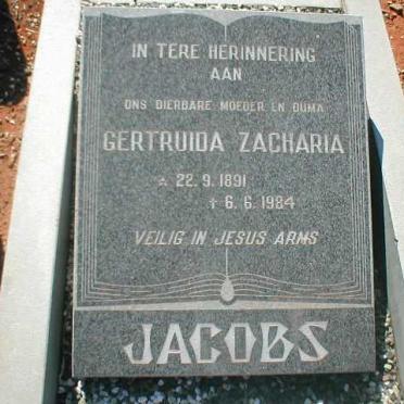 JACOBS Gertruida Zacharia 1891-1984