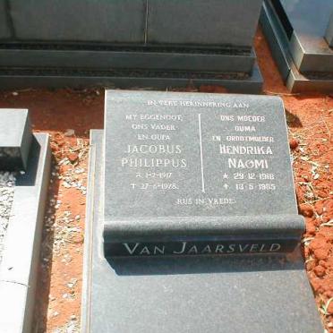 JAARSVELD Jacobus Phillipus, van 1917 -1976 &amp; Hendrika Naomi 1918-1985
