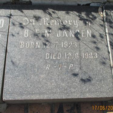 JANSEN B.F.M. 1923-1983