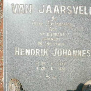 JAARSVELD Hendrik Johannes, van 1922-1979