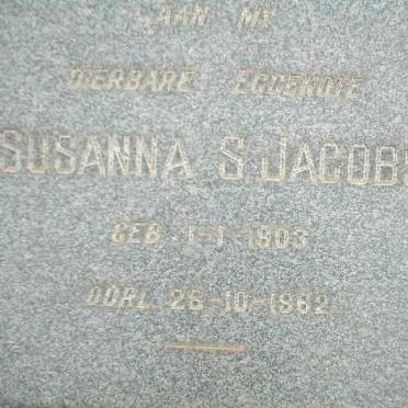 JACOBS Susanna S. 1903-1962