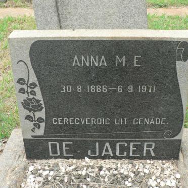 JAGER Anna M.E., de 1886-1971