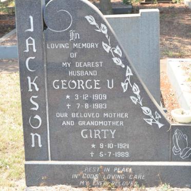 JACKSON George U. 1909-1983 &amp; Girty 1921-1989