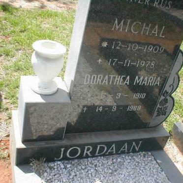 JORDAAN Michal 1909-1978 &amp; Dorathea Maria 1910-1988
