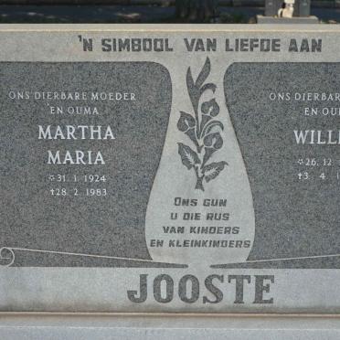 JOOSTE Willem 1916-1969 &amp; Martha Maria 1924-1983