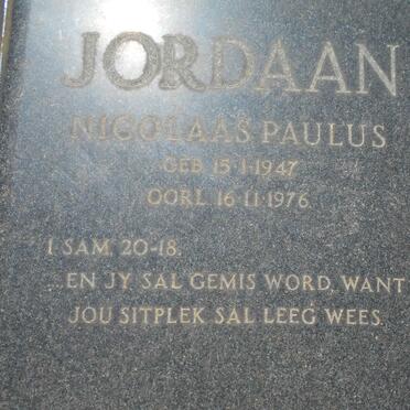 JORDAAN Nicolaas Paulus 1947-1976 :: JORDAAN Elmarí 1972-1978