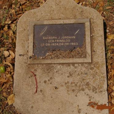 JORDAAN Barbara J. nee PRINSLOO 1924-1963