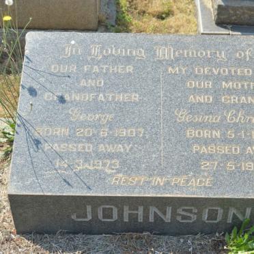 JOHNSON George 1907-1973 &amp; Gesina Christina 1907-1968