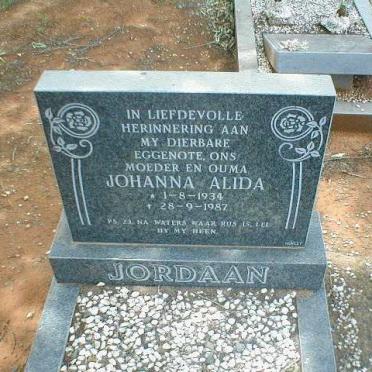 JORDAAN Johanna Alida 1934-1987