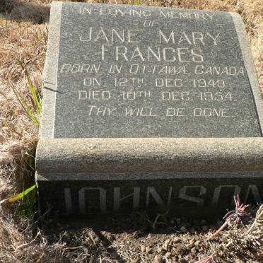 JOHNSON Jane Mary Frances 1949-1954