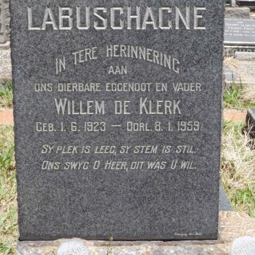 LABUSCHAGNE Willem de Klerk 1923-1959