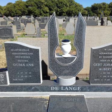 LANGE Gert Johannes Albertus, de 1931-1986 &amp; Ans 1932-2015