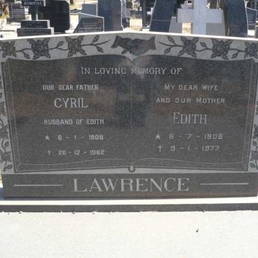 LAWRENCE Cyril 1908-1982 &amp; Edith 1908-1977