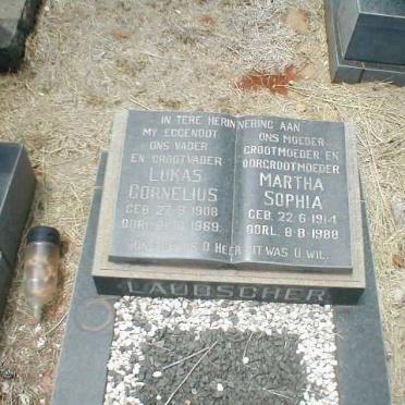 LAUBSCHER Lukas Cornelius 1908-1969 &amp; Martha Sophia 1914-1988