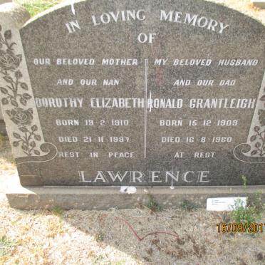 LAWRENCE Ronald Grantleigh 1909-1960 &amp; Dorothy Elizabeth 1910-1997