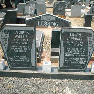 LESSING Jacobus Paulus 1916-1986 &amp; Lilian Johanna 1918-1984