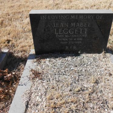 LEGGETT Jean Mabel nee MacGREGOR 1916-1985