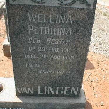 LINGEN Wellina Petorina, van nee BESTER 1911-1953