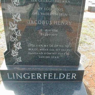 LINGERFELDER Jacobus Henry 1916-1977