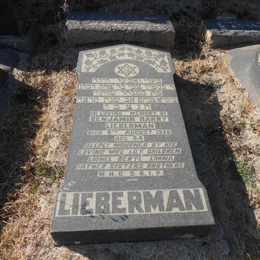 LIEBERMAN Benjamin Harry -1938