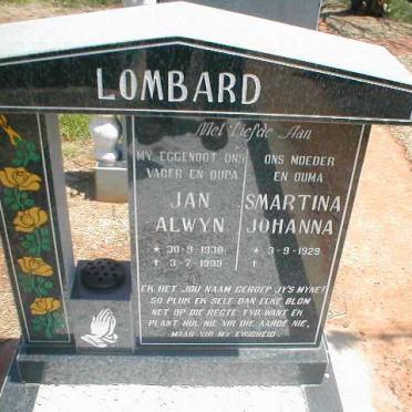 LOMBARD Jan Alwyn 1938-1999 &amp; Smartina Johanna 1929-