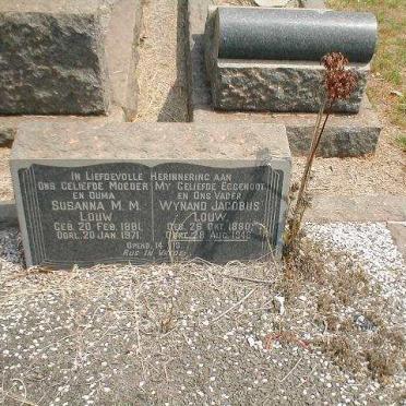 LOUW Wynand Jacobus 1880-1946 &amp; Susanna M.M. 1881-1971