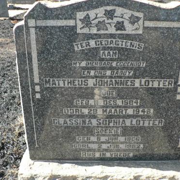 LÖTTER Mattheus Johannes 1904-1946 &amp; Classina Sophia 1906-1982