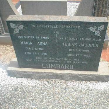 LOMBARD Tobias Jacobus 1905-1969 &amp; Maria Anna 1910-1996