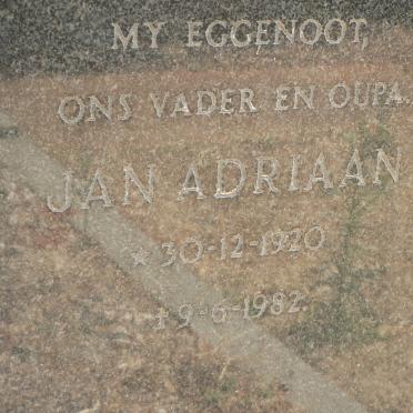 LOGGERENBERG Jan Adriaan, van 1920-1982 &amp; Jemima Nellie 1920-1984