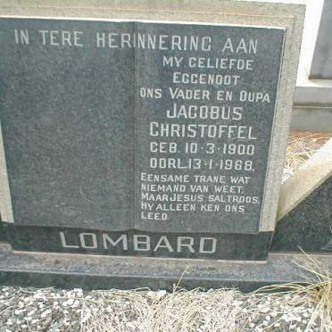 LOMBARD Jacobus Christoffel 1900-1968