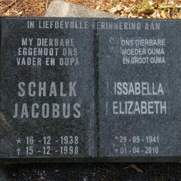 LUBBE Schalk Jacobus 1938-1998 &amp; Issabella Elizabeth 1941-2010