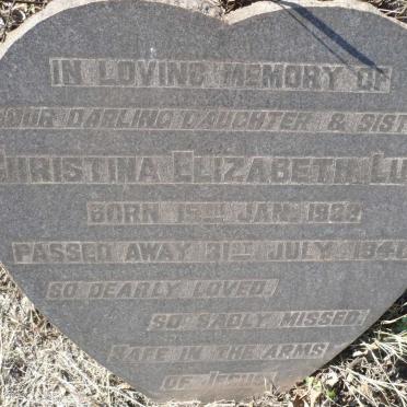 LUCK Christina Elizabeth 1933-1941