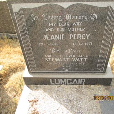 LUMGAIR Stewart Watt 1894-1976 &amp; Jeanie Percy 1895-1971