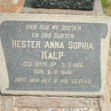 KALP Hester Anna Sophia nee BUYS 1915-1946