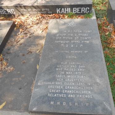 KAHLBERG Edith --1979