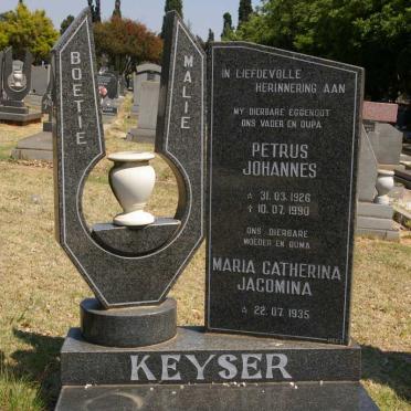 KEYSER Petrus Johannes 1926-1990 &amp; Maria Catherina Jacomina 1935-