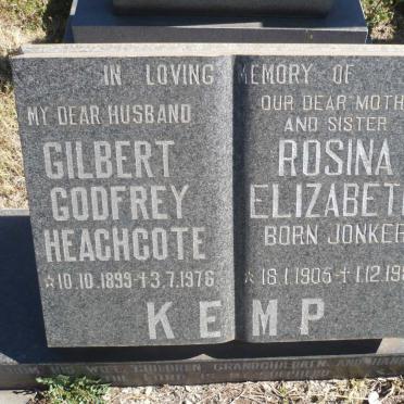 KEMP Gilbert Godfrey Heachcote 1899-1976 &amp; Rosina Elizabeth JONKER 1905-1981