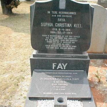 KEEL Sophia Christina 1919-1964 :: DRY Johanna Paulina nee VENTER 1925-1987