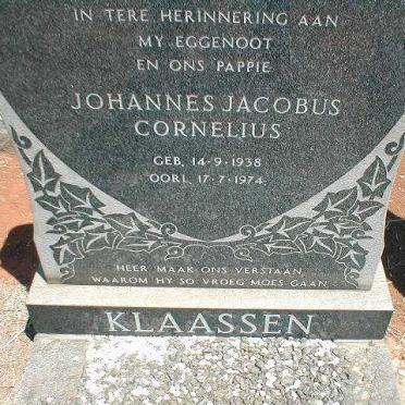 KLAASSEN Johannes Jacobus Cornelius 1938-1974