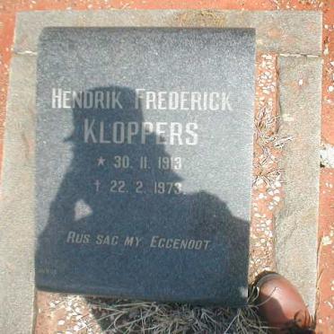 KLOPPERS Hendrik Frederick 1913-1973