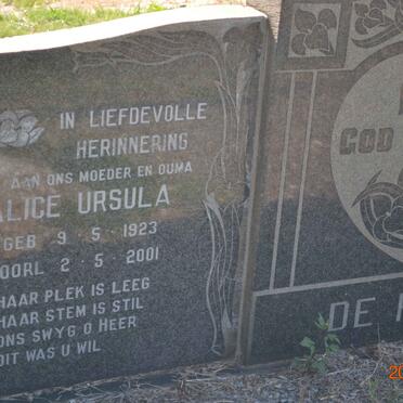 KLERK David Nicolaas, de 1916-1966 &amp; Alice Ursula 1923-2001