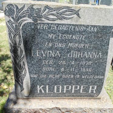 KLOPPER Levina Johanna 1876-1956