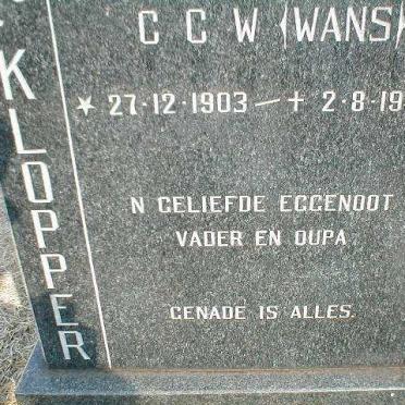 KLOPPER C.C.W. 1903-1965