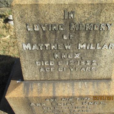 KNOX Matthew Millar -1922 &amp; Ann Emily -1931