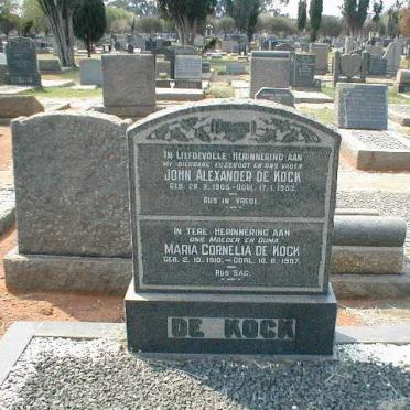 KOCK John Alexander, de 1905-1953 &amp; Maria Cornelia 1910-1987