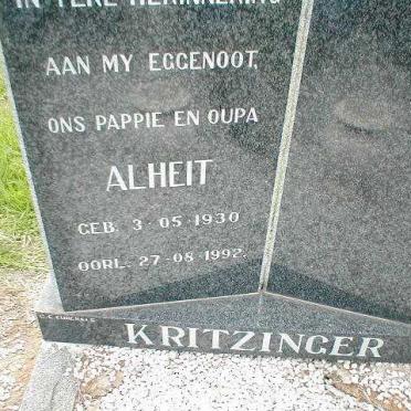 KRITZINGER Alheit 1930-1992