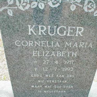 KRUGER Cornelia Maria Elizabeth 1917-1992