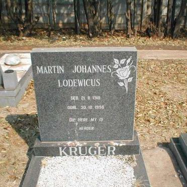KRUGER Martin Johannes Lodewicus 1918-1996