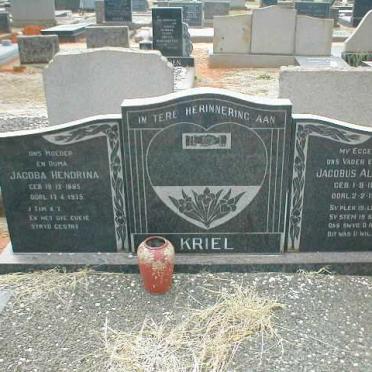 KRIEL Jacobus Albertus 1882-1968 &amp; Jacoba Hendrina 1885-1975