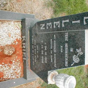 KRIEL Eileen 1913-1994